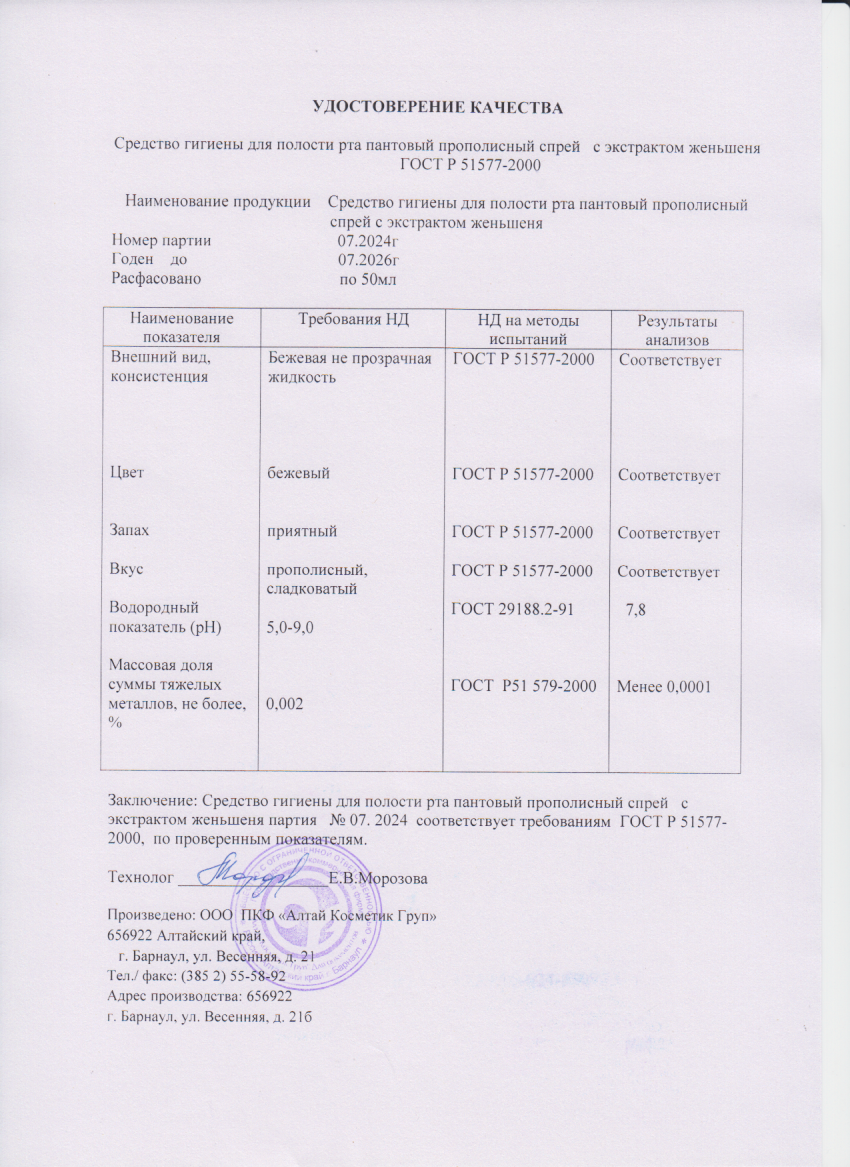 Паспорт №072024
